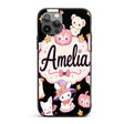 Cute Halloween Bunny Witch Teddy Pumpkin Seamless Custom Name Protective Phone Case Mobile Cover Durable Everyday Smartphone Shock Resistant
