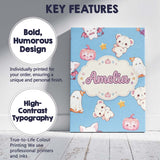 Personalised Name Cute Halloween Bunny Custom  Modern Room Accent Elegant Feature Canvas Wall Art Print Decor Picture Ready to Hang