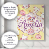 Personalised Name Cute Halloween Bunny Custom  Modern Room Accent Elegant Feature Canvas Wall Art Print Decor Picture Ready to Hang