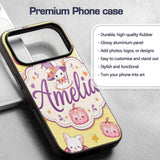 Cute Halloween Bunny Witch Teddy Pumpkin Seamless Custom Name Protective Phone Case Mobile Cover Durable Everyday Smartphone Shock Resistant