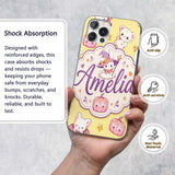 Cute Halloween Bunny Witch Teddy Pumpkin Seamless Custom Name Protective Phone Case Mobile Cover Durable Everyday Smartphone Shock Resistant