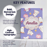 Personalised Name Cute Halloween Bunny Custom  Modern Room Accent Elegant Feature Canvas Wall Art Print Decor Picture Ready to Hang