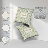 Custom Name Delicate Cherry Blossom Pastel Floral Pattern Lovely Square Filled Cushion Throw Pillow Sofa Bed Home Decor Zip Washable UK Made