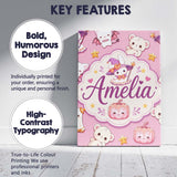 Personalised Name Cute Halloween Bunny Custom  Modern Room Accent Elegant Feature Canvas Wall Art Print Decor Picture Ready to Hang