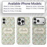 Delicate Cherry Blossom Pastel Floral Seamless Custom Name Protective Phone Case Mobile Cover Durable Everyday Smartphone Shock Resistant