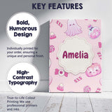 Personalised Name Kawaii Halloween Bunny Custom  Unique Gift Idea Elegant Feature Canvas Wall Art Print Decor Picture Ready to Hang
