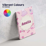Personalised Name Kawaii Halloween Bunny Custom  Unique Gift Idea Elegant Feature Canvas Wall Art Print Decor Picture Ready to Hang