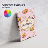 Personalised Name Cute Kawaii Halloween Custom  Modern Room Accent Elegant Feature Canvas Wall Art Print Decor Picture Ready to Hang