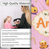 Cute Kawaii Halloween Pumpkin Witch Candy Seamless Pattern Pink  Personalised Custom Name Super Soft Fleece Blanket Bed Sofa Throw