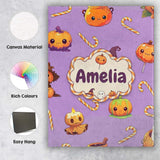 Personalised Name Cute Kawaii Halloween Custom  Modern Room Accent Elegant Feature Canvas Wall Art Print Decor Picture Ready to Hang