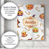 Personalised Name Cute Kawaii Halloween Custom  Modern Room Accent Elegant Feature Canvas Wall Art Print Decor Picture Ready to Hang