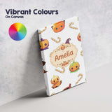 Personalised Name Cute Kawaii Halloween Custom  Modern Room Accent Elegant Feature Canvas Wall Art Print Decor Picture Ready to Hang