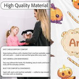 Cute Kawaii Halloween Pumpkin Witch Candy Seamless Pattern Grey  Personalised Custom Name Super Soft Fleece Blanket Bed Sofa Throw