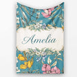 Minimal Daisy Flower Soft Green Seamless Pattern Cute Unique Gift  Personalised Custom Name Super Soft Fleece Blanket Bed Sofa Throw