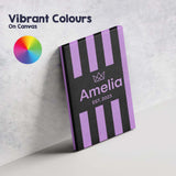 Personalised Name Bold Wavy Purple Black Custom  Unique Gift Idea Elegant Feature Canvas Wall Art Print Decor Picture Ready to Hang