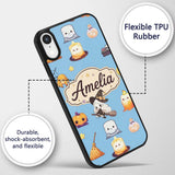 Cute Kawaii Halloween Witch Decorative Design Custom Name Protective Phone Case Mobile Cover Durable Everyday Smartphone Shock Resistant
