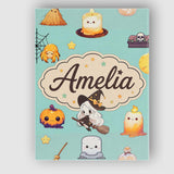 Personalised Name Cute Kawaii Halloween Custom  Modern Room Accent Elegant Feature Canvas Wall Art Print Decor Picture Ready to Hang