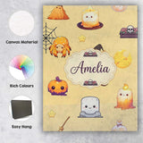 Personalised Name Cute Kawaii Halloween Custom  Modern Room Accent Elegant Feature Canvas Wall Art Print Decor Picture Ready to Hang