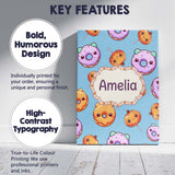 Personalised Name Cute Halloween Donuts Custom  Modern Room Accent Elegant Feature Canvas Wall Art Print Decor Picture Ready to Hang