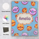 Personalised Name Cute Halloween Donuts Custom  Modern Room Accent Elegant Feature Canvas Wall Art Print Decor Picture Ready to Hang