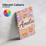 Personalised Name Cute Halloween Donuts Custom  Modern Room Accent Elegant Feature Canvas Wall Art Print Decor Picture Ready to Hang