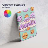 Personalised Name Cute Halloween Donuts Custom  Modern Room Accent Elegant Feature Canvas Wall Art Print Decor Picture Ready to Hang