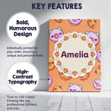 Personalised Name Cute Halloween Donuts Custom  Modern Room Accent Elegant Feature Canvas Wall Art Print Decor Picture Ready to Hang