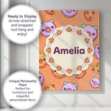 Personalised Name Cute Halloween Donuts Custom  Modern Room Accent Elegant Feature Canvas Wall Art Print Decor Picture Ready to Hang