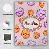 Personalised Name Cute Halloween Donuts Custom  Modern Room Accent Elegant Feature Canvas Wall Art Print Decor Picture Ready to Hang