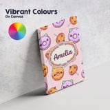 Personalised Name Cute Halloween Donuts Custom  Modern Room Accent Elegant Feature Canvas Wall Art Print Decor Picture Ready to Hang