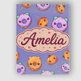 Personalised Name Cute Halloween Donuts Custom  Modern Room Accent Elegant Feature Canvas Wall Art Print Decor Picture Ready to Hang