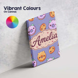 Personalised Name Cute Halloween Donuts Custom  Modern Room Accent Elegant Feature Canvas Wall Art Print Decor Picture Ready to Hang