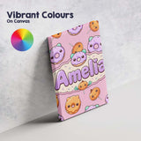 Personalised Name Cute Halloween Donuts Custom  Modern Room Accent Elegant Feature Canvas Wall Art Print Decor Picture Ready to Hang
