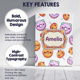 Personalised Name Cute Halloween Donuts Custom  Modern Room Accent Elegant Feature Canvas Wall Art Print Decor Picture Ready to Hang