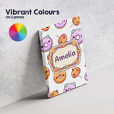 Personalised Name Cute Halloween Donuts Custom  Modern Room Accent Elegant Feature Canvas Wall Art Print Decor Picture Ready to Hang