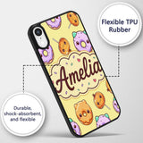 Cute Halloween Donuts Pumpkin Lollipop Seamless Custom Name Protective Phone Case Mobile Cover Durable Everyday Smartphone Shock Resistant