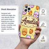 Cute Halloween Donuts Pumpkin Lollipop Seamless Custom Name Protective Phone Case Mobile Cover Durable Everyday Smartphone Shock Resistant