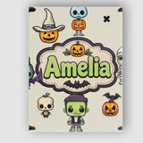 Personalised Name Halloween Character Custom Modern Room Accent Creative Decorator Style Canvas Wall Art Print Decor Picture Ready to Hang