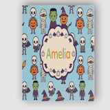 Personalised Name Cute Halloween Frankenstein Custom Unique Gift Idea Modern Room Accent Canvas Wall Art Print Decor Picture Ready to Hang