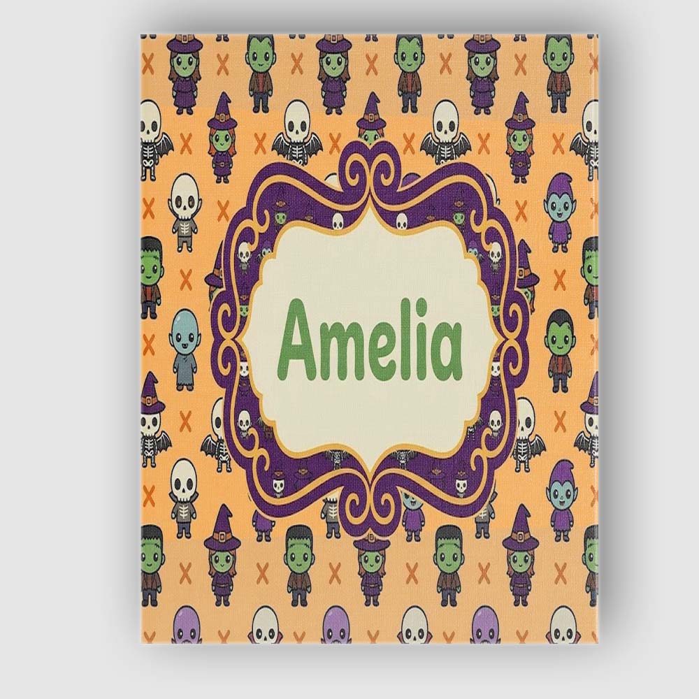 Personalised Name Halloween Frankenstein Custom  Unique Gift Idea Elegant Feature Canvas Wall Art Print Decor Picture Ready to Hang
