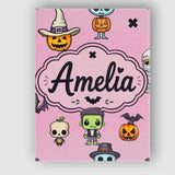 Personalised Name Cute Halloween Frankenstein Custom Unique Gift Idea Modern Room Accent Canvas Wall Art Print Decor Picture Ready to Hang