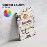 Personalised Name Cute Kawaii Halloween Custom  Modern Room Accent Elegant Feature Canvas Wall Art Print Decor Picture Ready to Hang