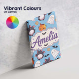 Personalised Name Cute Kawaii Halloween Custom  Modern Room Accent Elegant Feature Canvas Wall Art Print Decor Picture Ready to Hang