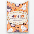 Kawaii Halloween Ghost Bat Candy Pumpkin Seamless Pattern Orange  Personalised Custom Name Super Soft Fleece Blanket Bed Sofa Throw