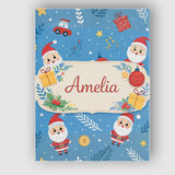 Personalised Name Red Festive Christmas Tree Reindeer Snowman Custom Contemporary Display Canvas Wall Art Print Decor Picture Ready to Hang