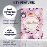 Personalised Name Cute Kawaii Halloween Custom  Modern Room Accent Elegant Feature Canvas Wall Art Print Decor Picture Ready to Hang