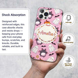 Cute Kawaii Halloween Ghost Bat Candy Pumpkin Custom Name Protective Phone Case Mobile Cover Durable Everyday Smartphone Shock Resistant