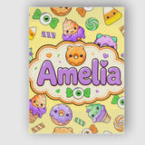 Personalised Name Cute Halloween Donut Custom  Modern Room Accent Elegant Feature Canvas Wall Art Print Decor Picture Ready to Hang
