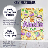 Personalised Name Cute Halloween Donut Custom  Modern Room Accent Elegant Feature Canvas Wall Art Print Decor Picture Ready to Hang