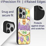 Cute Halloween Donut Candy Eyeball Ice Cream Custom Name Protective Phone Case Mobile Cover Durable Everyday Smartphone Shock Resistant